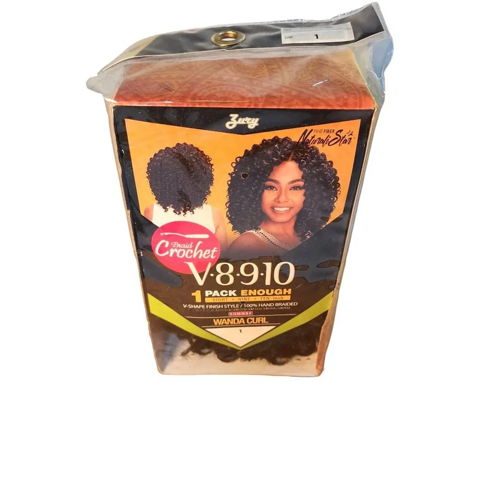 Zury Sis V8910 Crochet Braid Wanda Curl 8-10‎ Inch Synthetic Hair Black